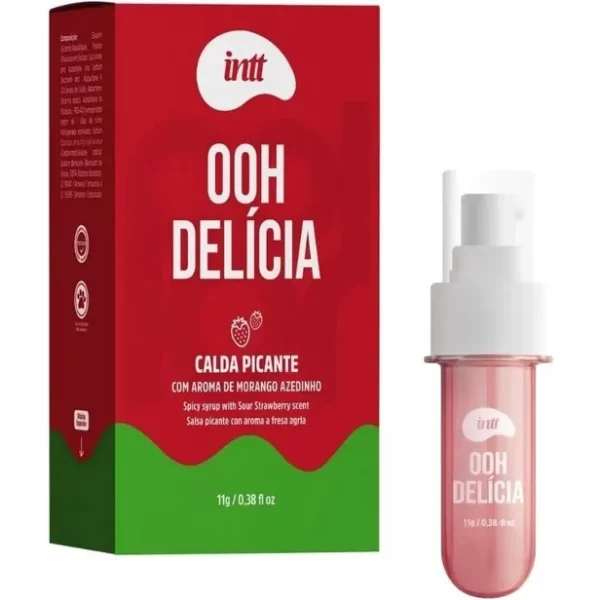 Calda Beijável Ooh Delícia Morango Picante Intt - Imagem 2