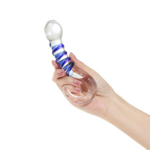 Plug Anal Vidro com Ponta Saliente e Alça