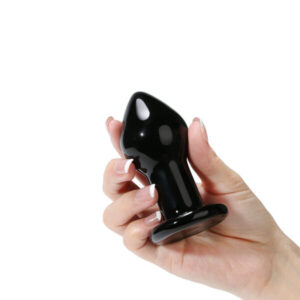 Plug Anal Vidro Preto com Formato Cônico