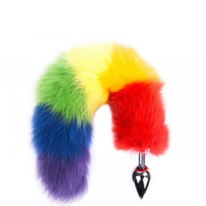 Plug Anal em Metal com Cauda Colorida