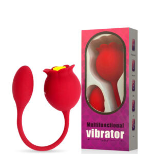 Vibrador Duplo Formato de Rosa com Penetrador Vibrador Flower