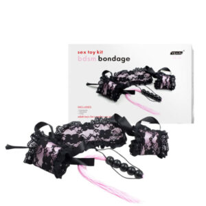 Kit Bondage Detallhe em Renda e Cetim BDSM