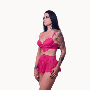 Camisola Detalhe em Renda Fascínio Libido Lingerie