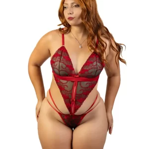 Body Ninfa Renda com Decote Libido Lingerie