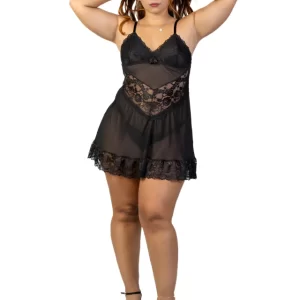 Camisola Detalhe Renda e Tule Luly Libido Lingerie