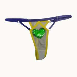 Calcinha com Coração Strass Verde Bejoa