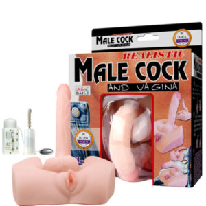 Masturbador em Cyberskin com Vagina e Pênis Vibração Male Cock