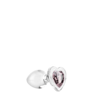 Plug Anal Vidro Formato Coração Glass Diamond