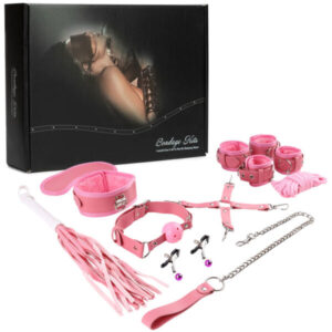Kit Bondage Rosa com 10 Peças para Sado Bdsm