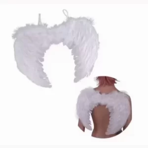 Asa de Anjo Branca Penas Artificiais Fantasia Halloween