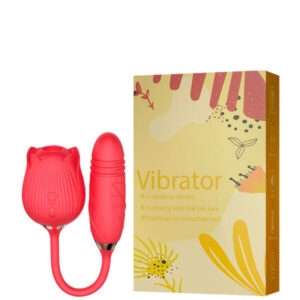Vibrador Duplo Formato Rosa e Penetrador Vibrator Flower