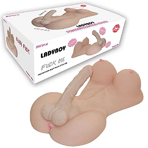 Masturbador Meio Corpo Seios e Pênis em Cyberskin LadyBoy Fuck Me
